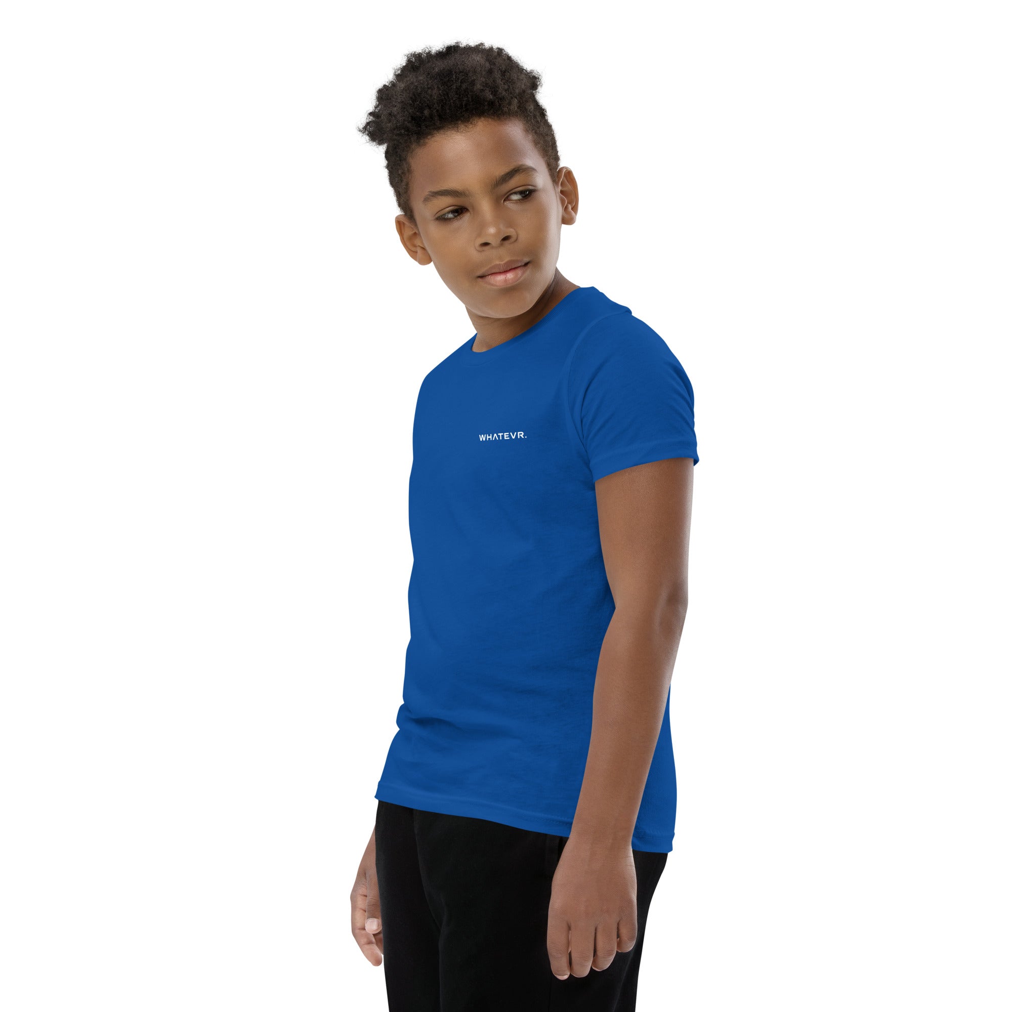 Boys' essential lightweight t-shirt in blue, front view.