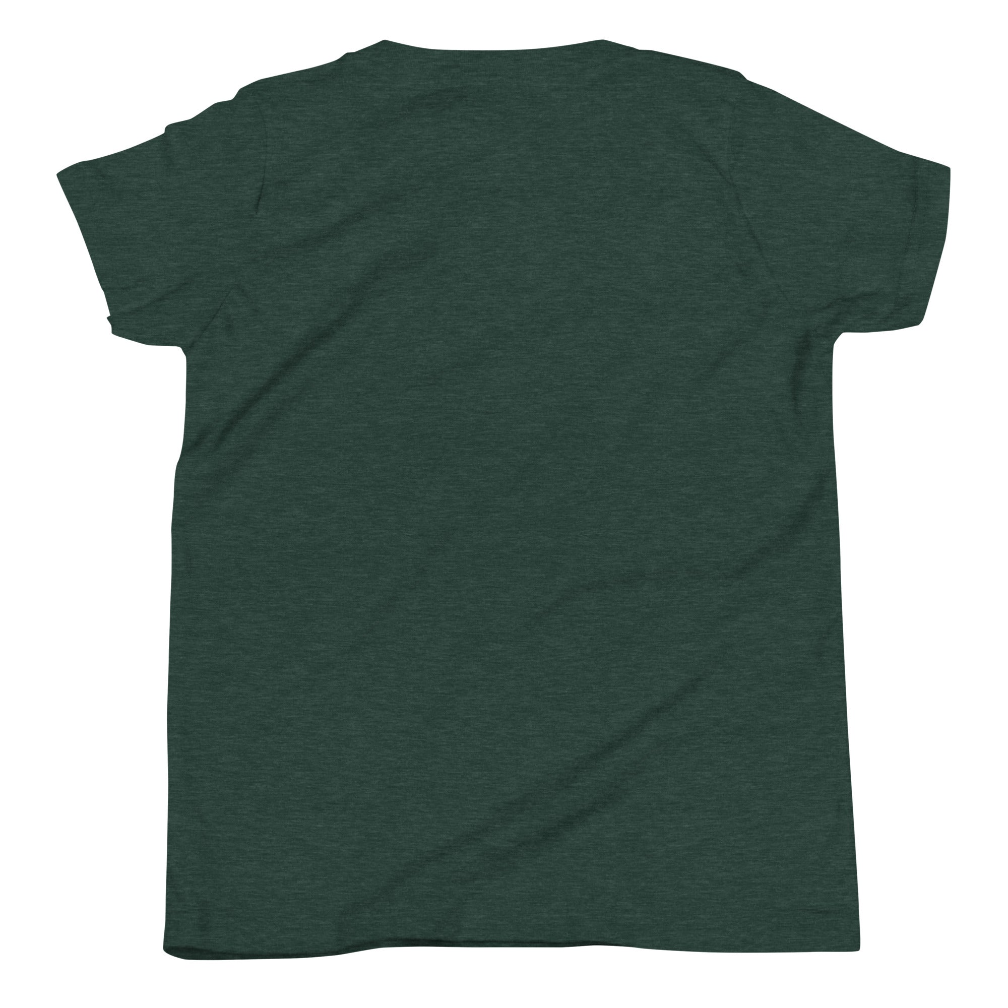 Boys' essential lightweight t-shirt in forest green, back view.