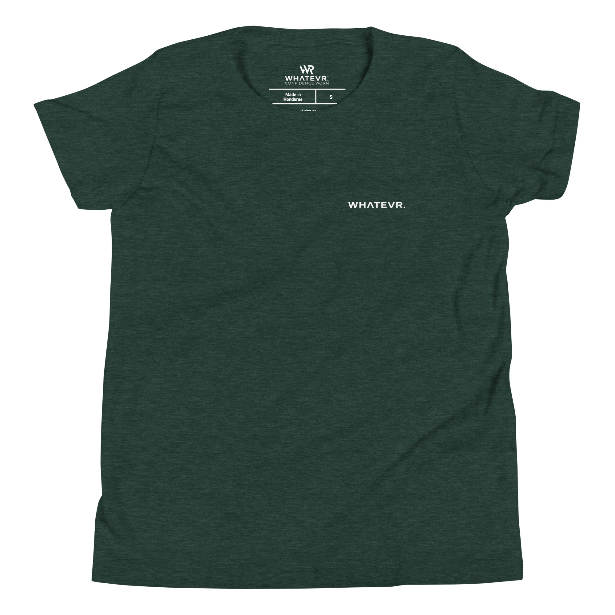 Boys' essential lightweight t-shirt in forest green, front view.