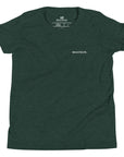Boys' essential lightweight t-shirt in forest green, front view.