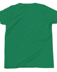 Boys' essential lightweight t-shirt in green, back view.