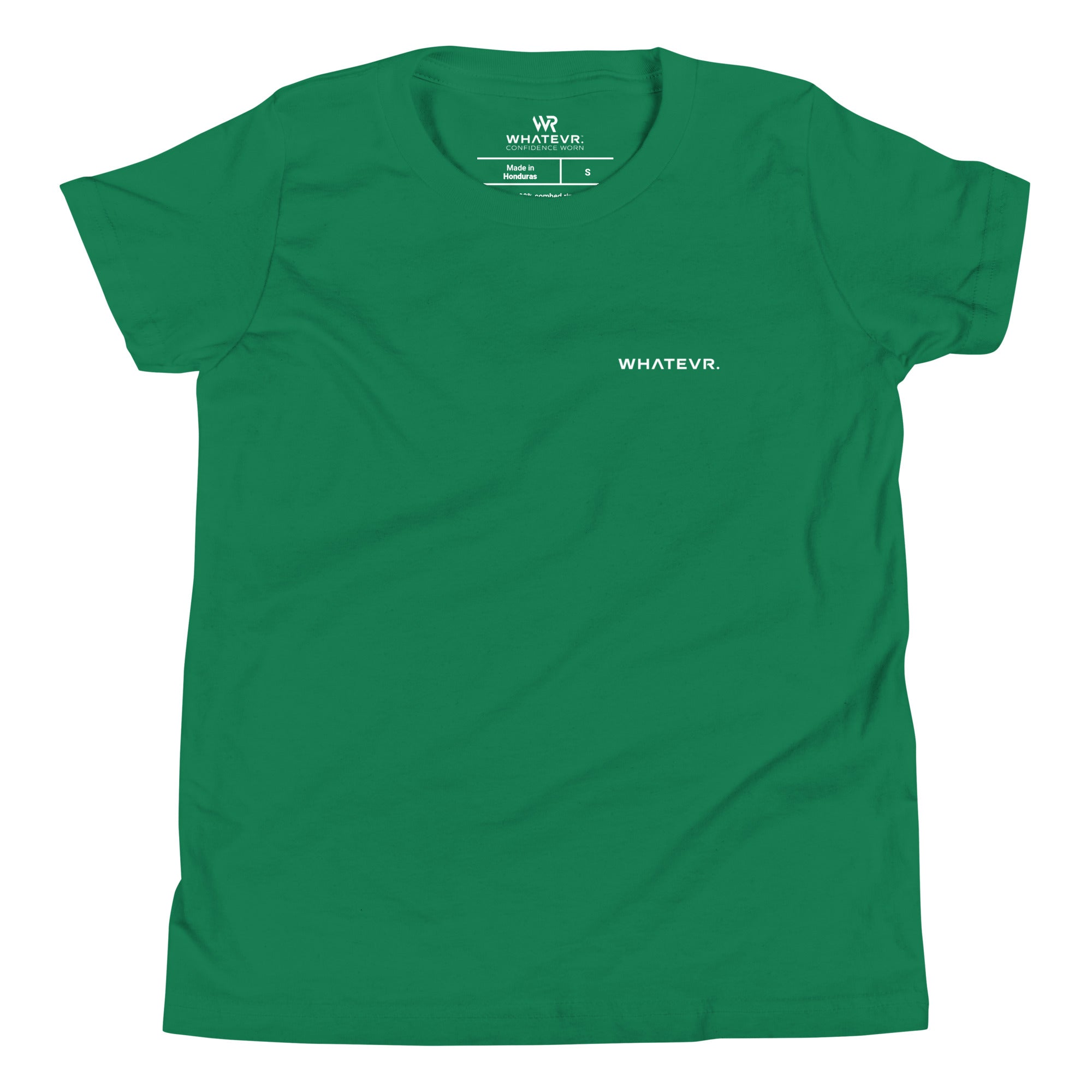 Boys' essential lightweight t-shirt in green, front view.