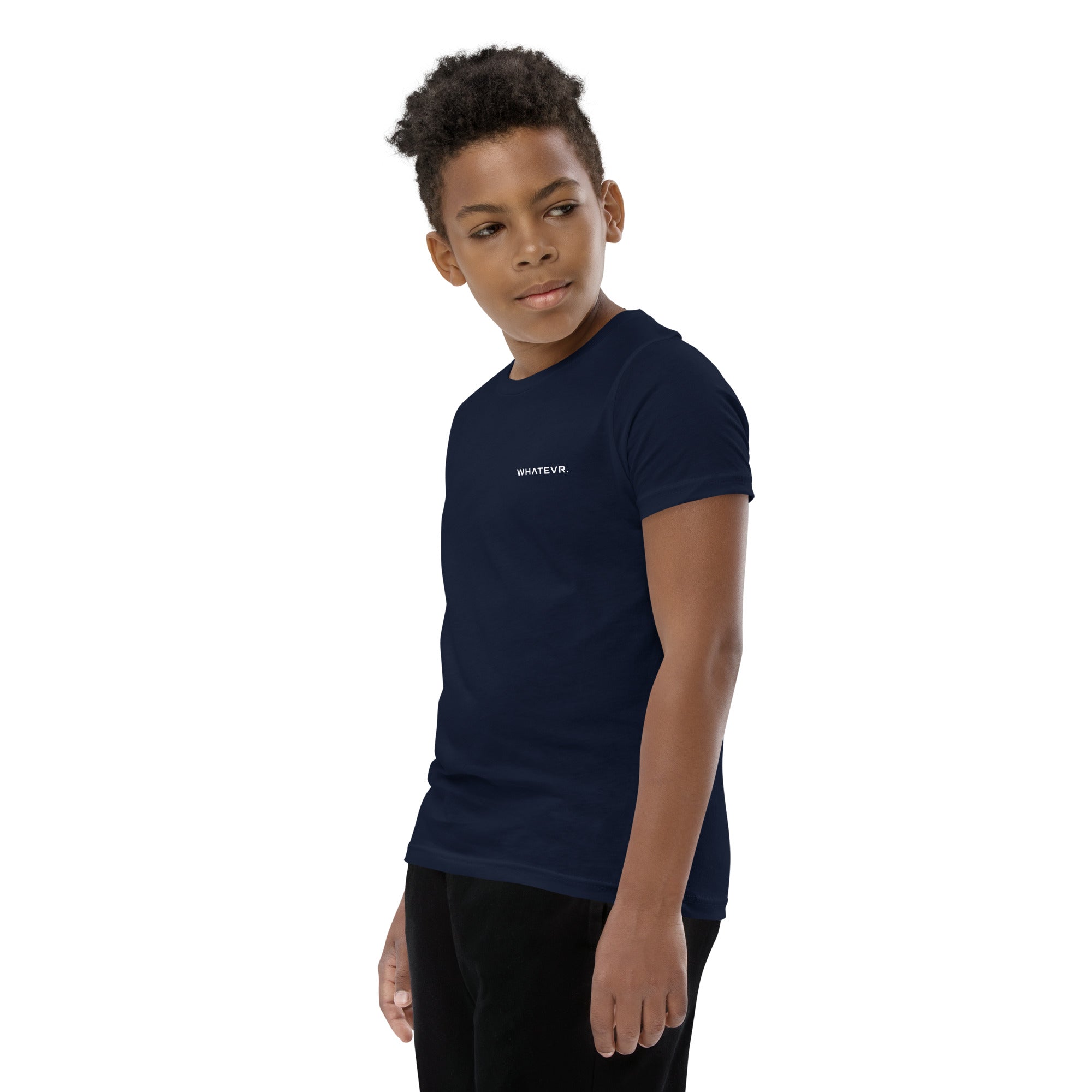 Boys' essential lightweight t-shirt in midnight blue, front view.