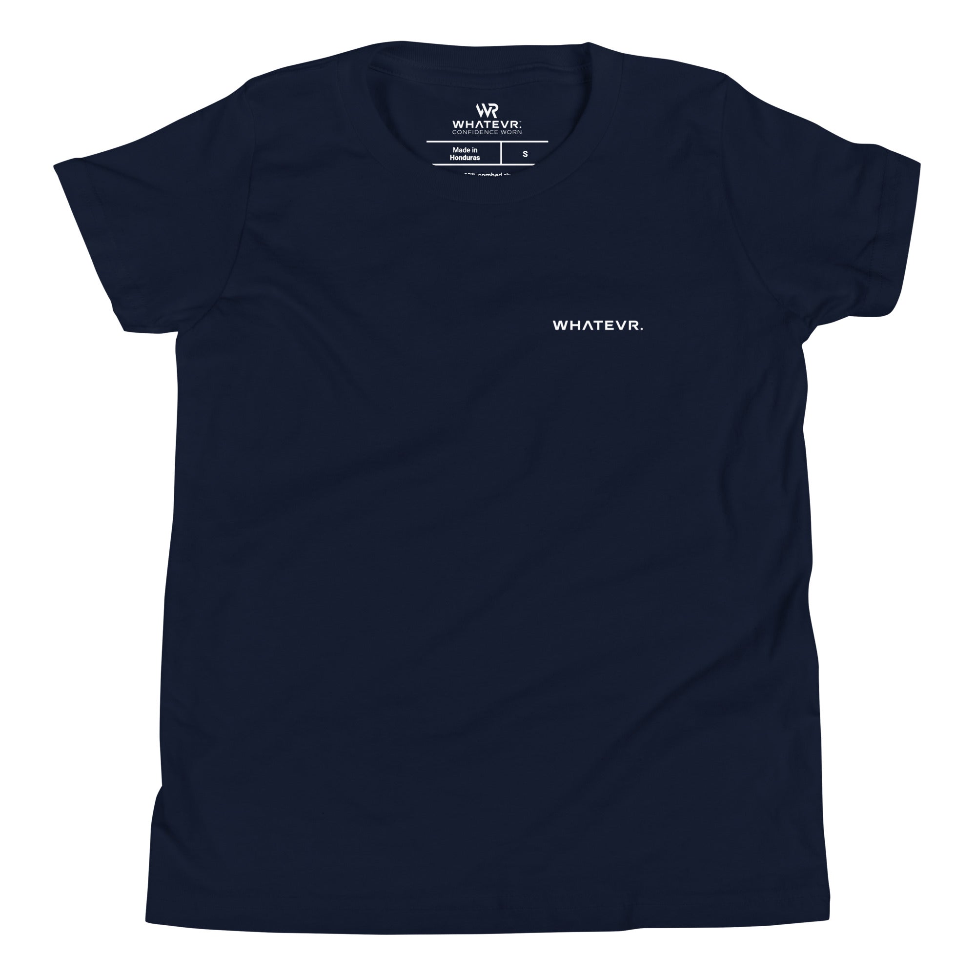 Boys' essential lightweight t-shirt in midnight blue, front view.
