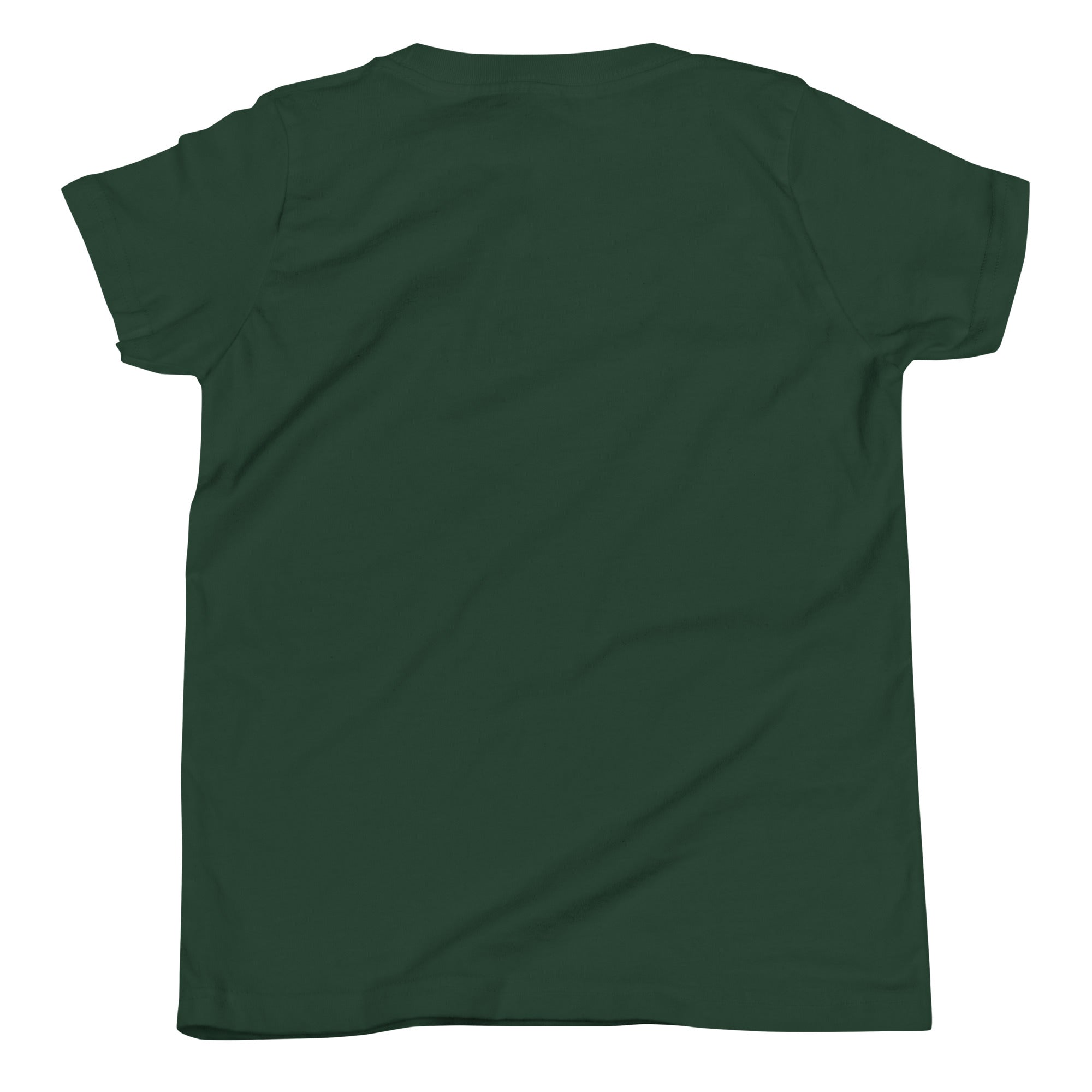 Boys' essential lightweight t-shirt in olive green, back view.