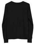 Boys' essential long sleeve t-shirt in black, back view.