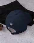 Unisex Classic baseball cap in blue with embroidered WR logo, back view