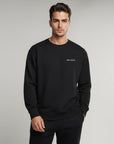 Men's premium sweatshirt in black, front view.