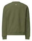 Men's premium sweatshirt in green, back view