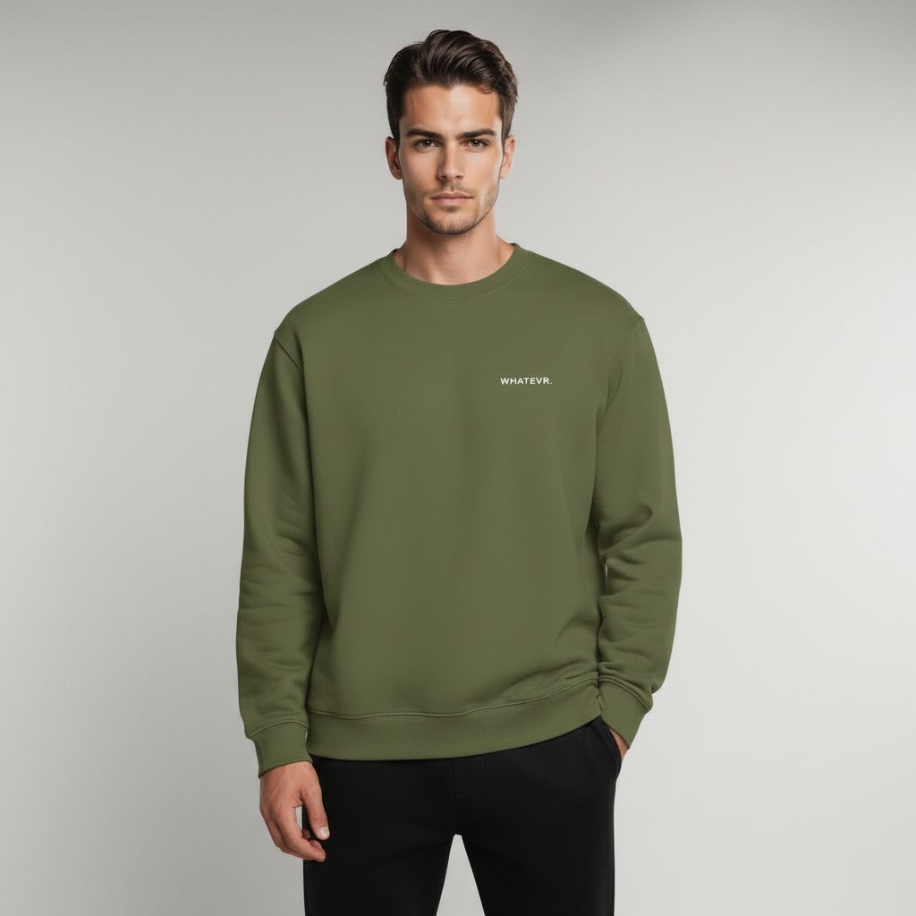 Men's premium sweatshirt in green, front view