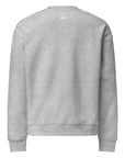 Men's premium sweatshirt in light grey, back view