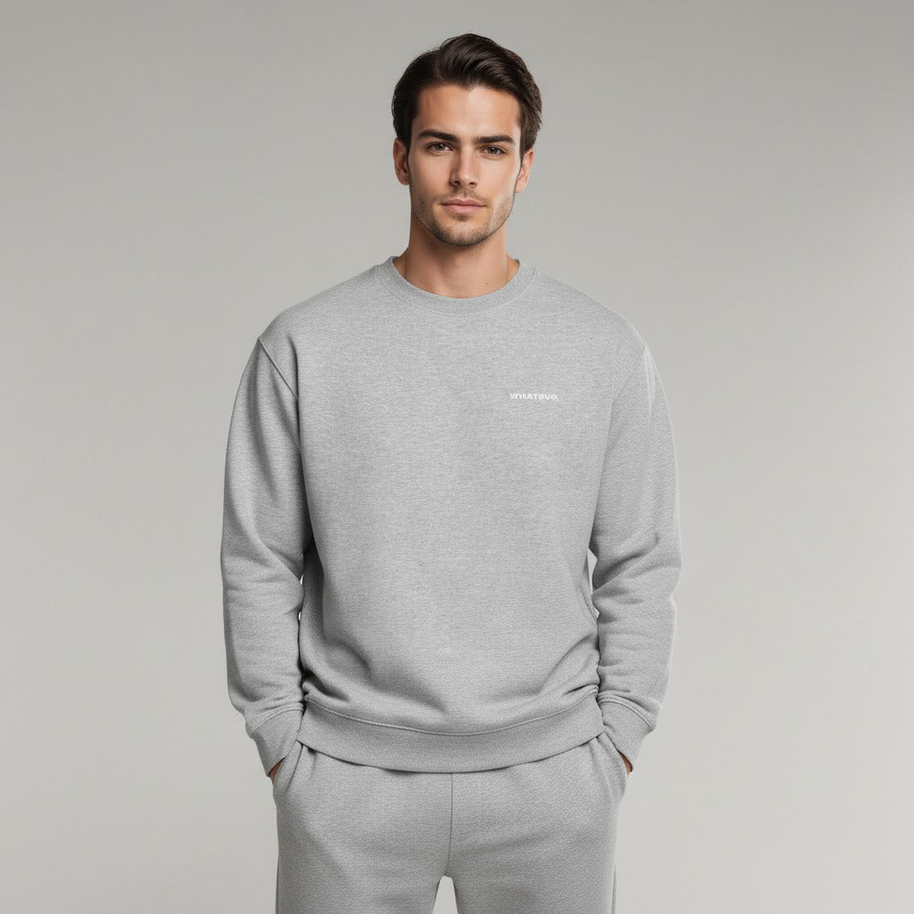 Men's premium sweatshirt in light grey, front view