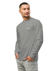Men's heavyweight long sleeve t-shirt in gray, front view