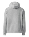 Men's premium heavyweight hoodie in light gray with "WHATEVR" text, back view