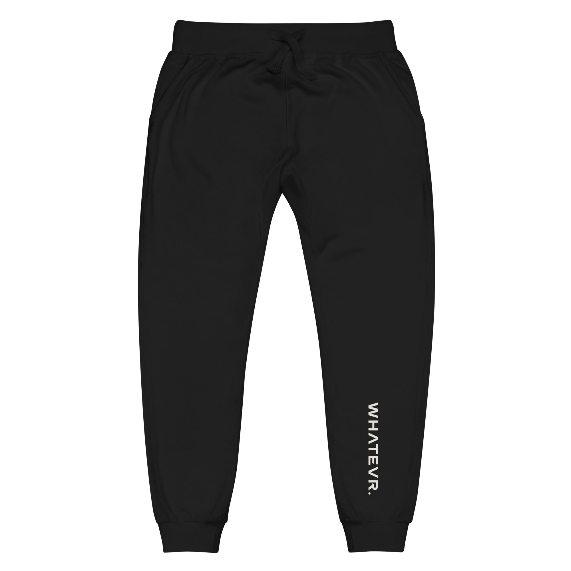 Men's essential slim fit sweatpants in black, front view.
