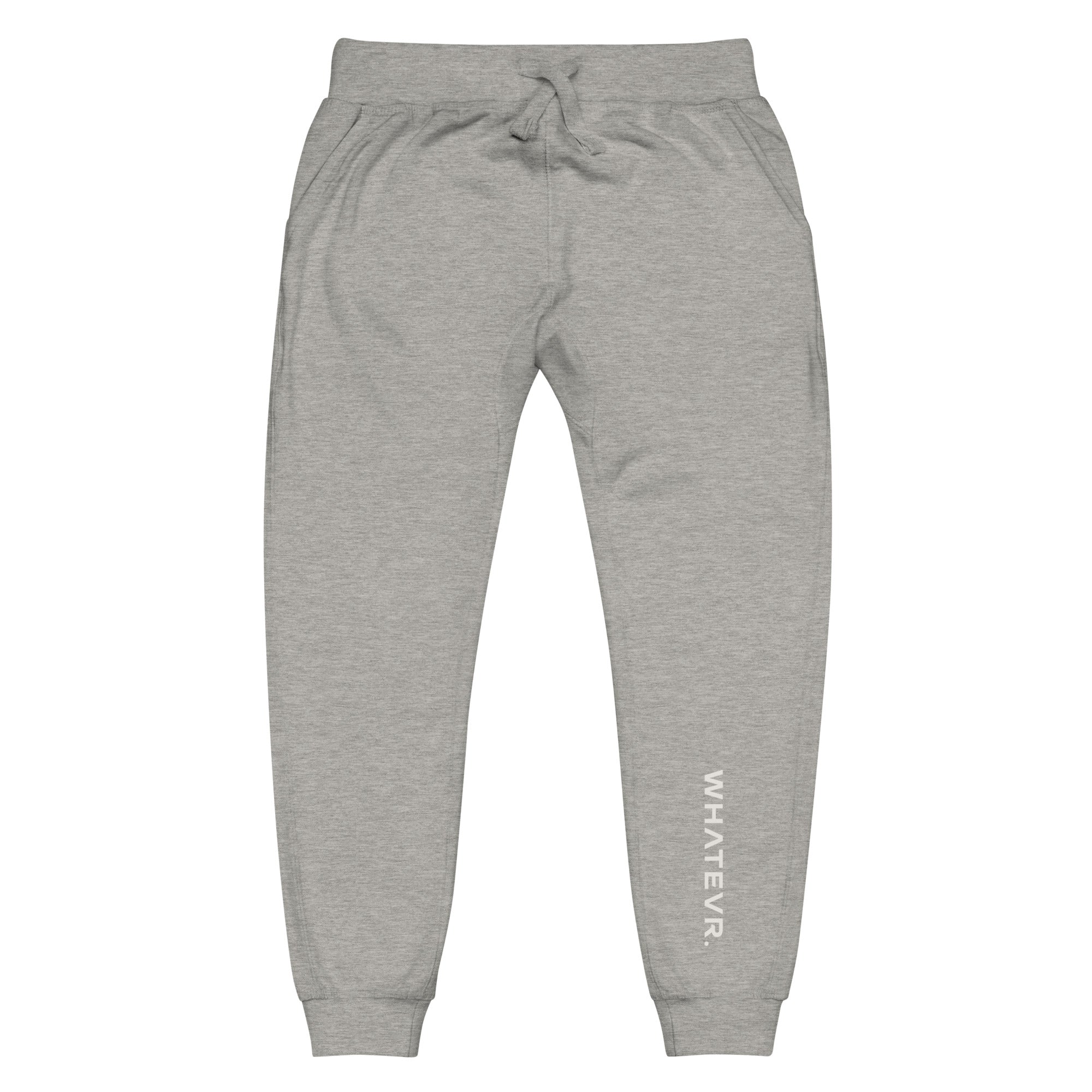 Men's essential slim fit sweatpants in heather grey, front view.