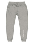 Men's essential slim fit sweatpants in heather grey, front view.