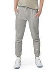 Men's essential slim fit sweatpants in light grey, front view.