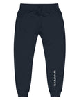 Men's essential slim fit sweatpants in blue, front view.
