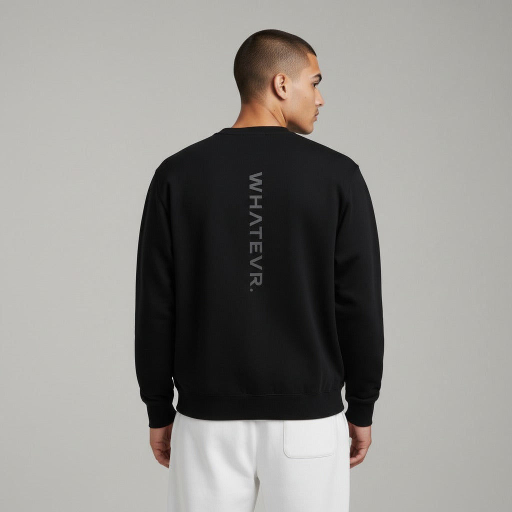 Men's premium sweatshirt in black, back view