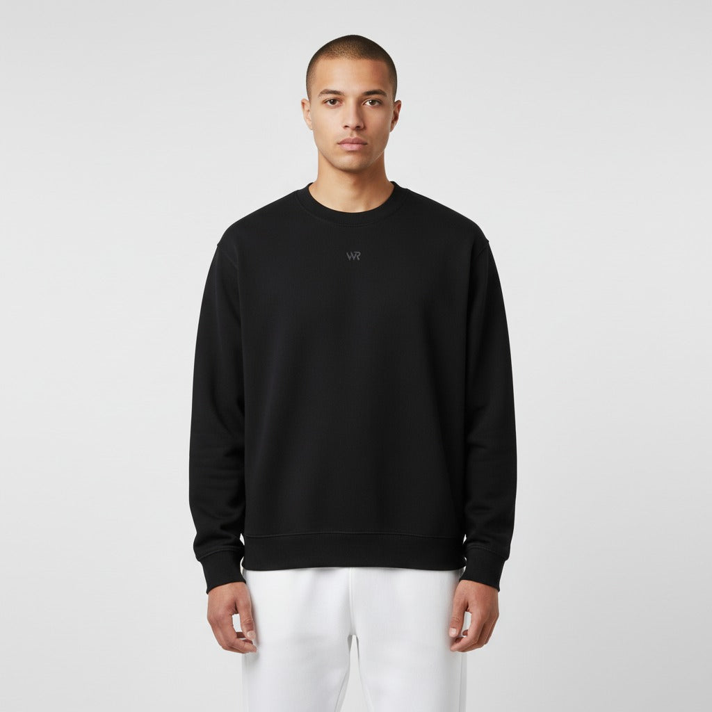 Men's premium sweatshirt in black, front view