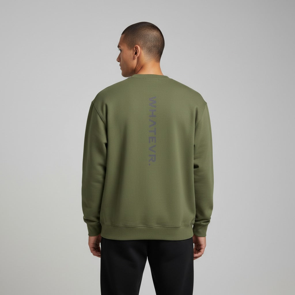 Men's premium sweatshirt in green, back view