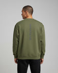 Men's premium sweatshirt in green, back view