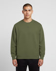 Men's premium sweatshirt in green, front view