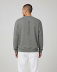 Men's premium sweatshirt in dark gray, back view