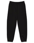 Men's premium heavyweight sweatpants in black, back view.