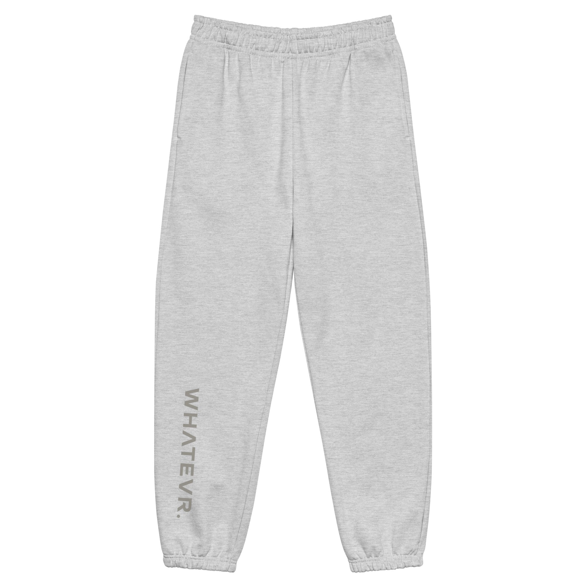 Men's premium heavyweight sweatpants in light grey, front view.