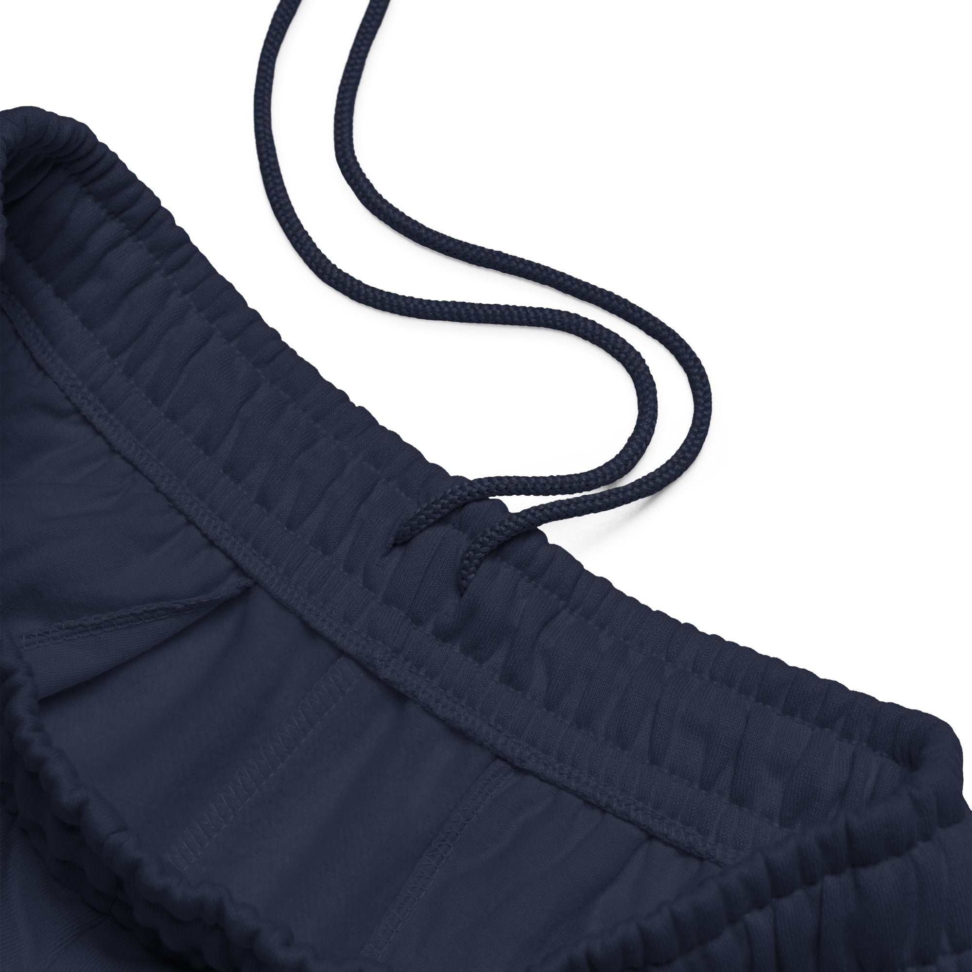 Men's premium heavyweight sweatpants in blue, front view.