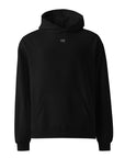 Men's premium heavyweight hoodie in black with "WR" logo, front view.