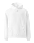 Men's premium heavyweight hoodie in white with "WR" logo, front view.