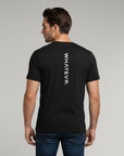 Men's premium t-shirt in black, back view