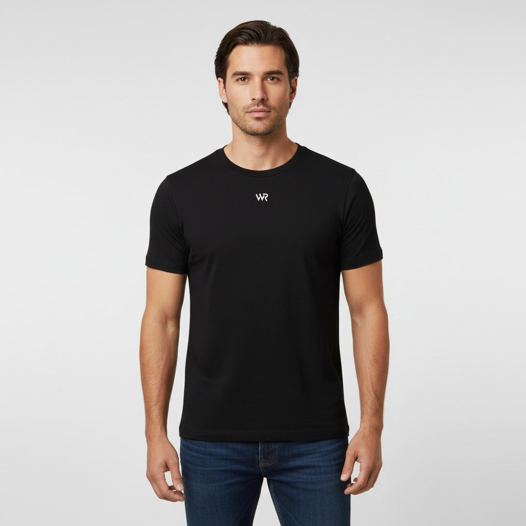 Men's premium t-shirt in black, front view