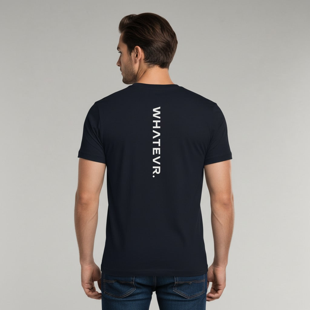 Men's premium t-shirt in blue, back view