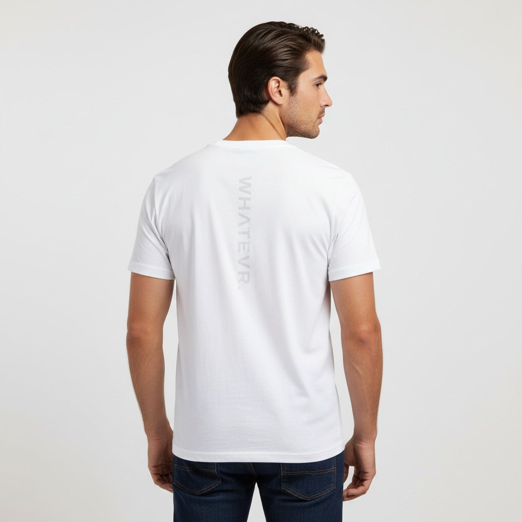 Men's premium t-shirt in white, back view