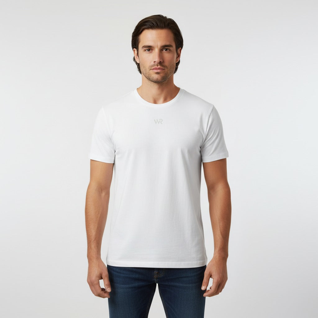 Men's premium t-shirt in white, front view