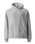 Men's premium heavyweight hoodie in heather grey with "WR" logo, front view.