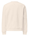 Men's premium sweatshirt in beige, back view