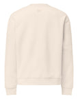 Men's premium sweatshirt in beige, back view
