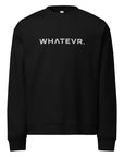 Men's premium crewneck sweatshirt in black with embroidered detailing, front view