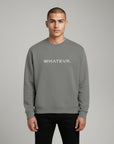 Men's premium crewneck sweatshirt in gray with embroidered detailing, front view