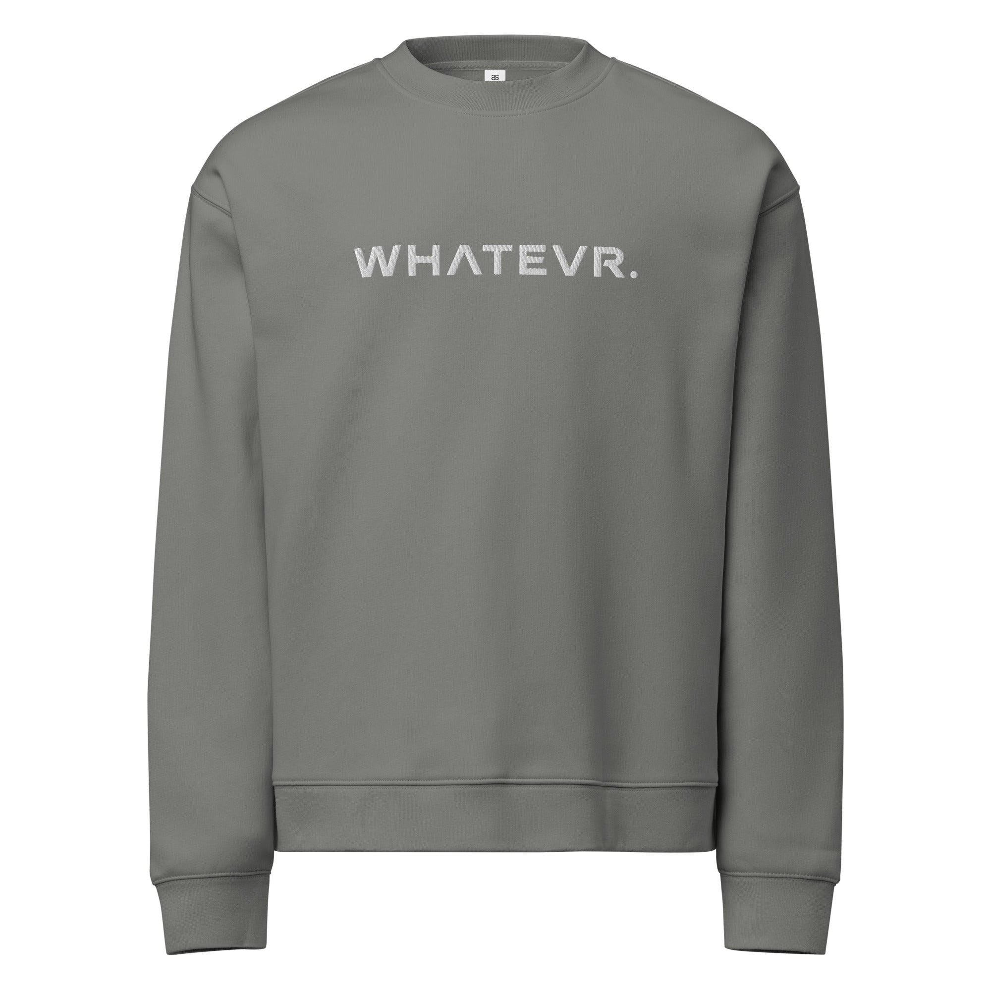 Men's premium crewneck sweatshirt in gray with embroidered detailing, front view