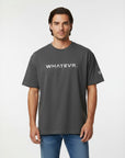 Men's premium heavyweight oversized t-shirt in gray with embroidered detailing, front view