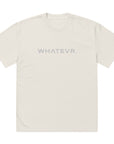 Men's premium heavyweight oversized t-shirt in beige with embroidered detailing, front view