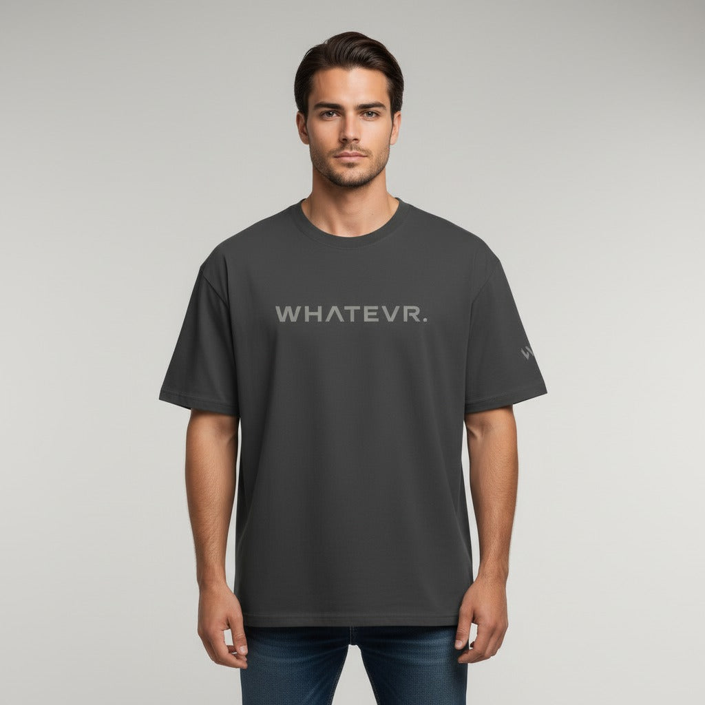 Men's premium heavyweight oversized t-shirt in gray, front view