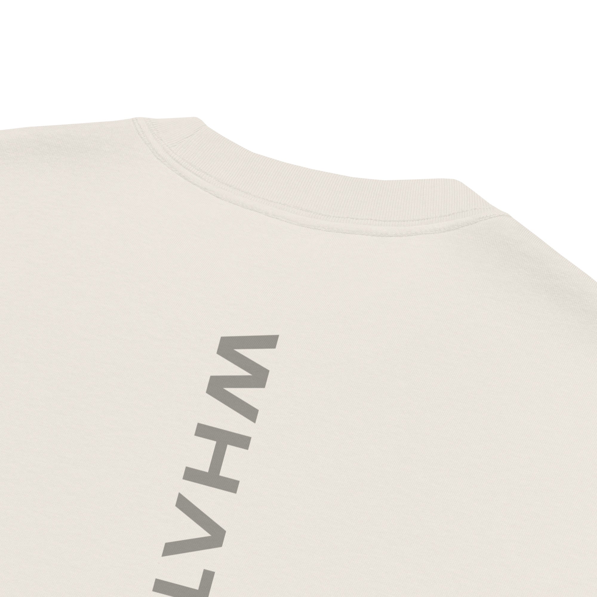 Men's premium heavyweight oversized t-shirt in beige, back view