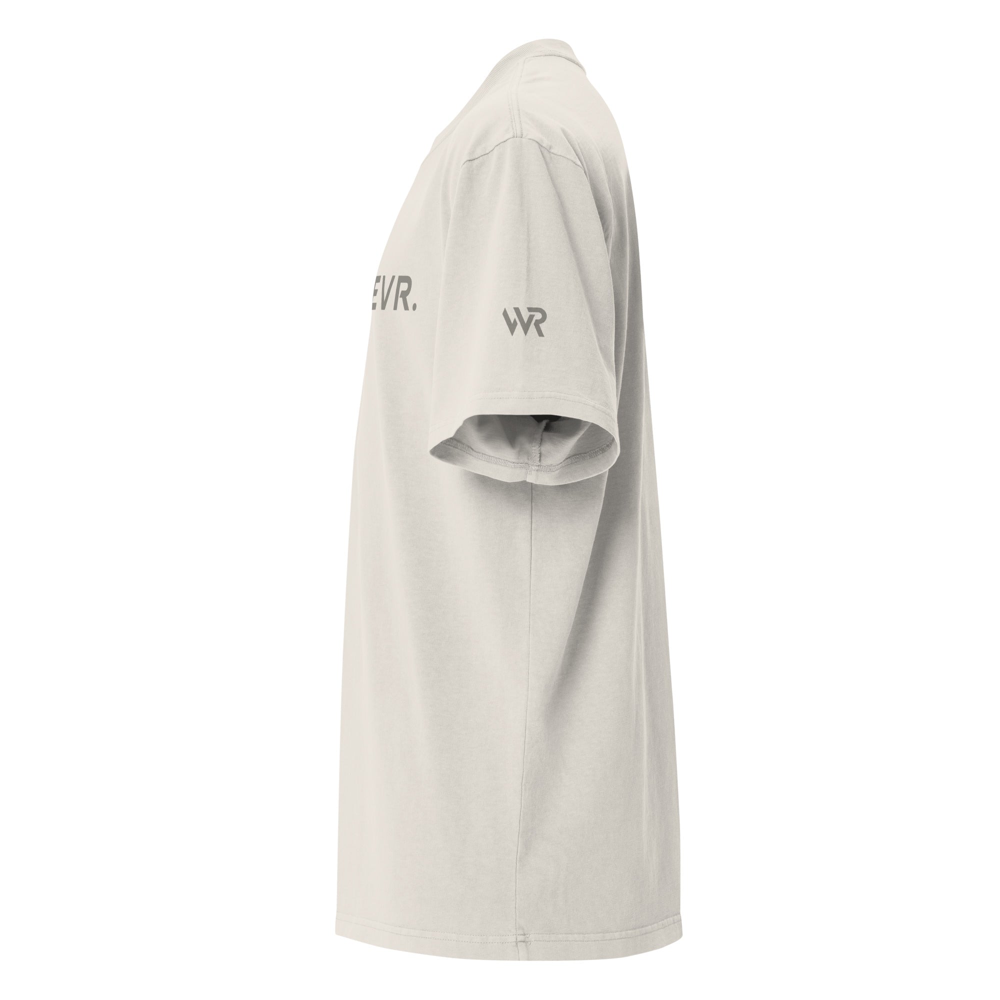 Men's premium heavyweight oversized t-shirt in beige, side view